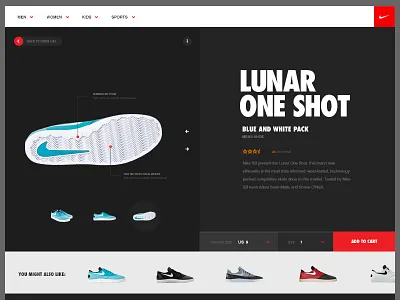 Nike Webshop - Concept clean design flat gallery layout minimal nike slider typography ui webshop website