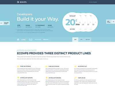 Selfmanaged Hosting Concept Overview corporate eurovps landing page magneticlab minimal modern pricing plans pricing table web design