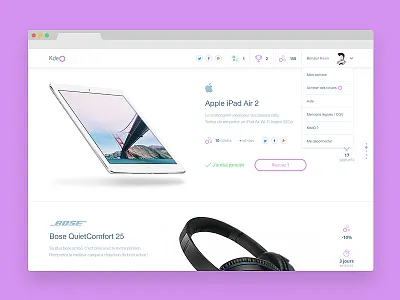 Purple clean layout navigation one page purple scroll single page ui