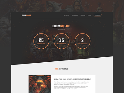 WOW Guild Website blackorangeflat game webdesign world of warcraft wow