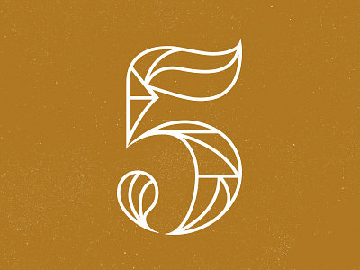 5 5 five font grid lettering line logo number outline texture typography vintage