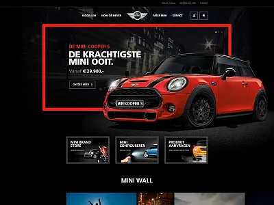 MINI homepage concept experience homepage webdesign
