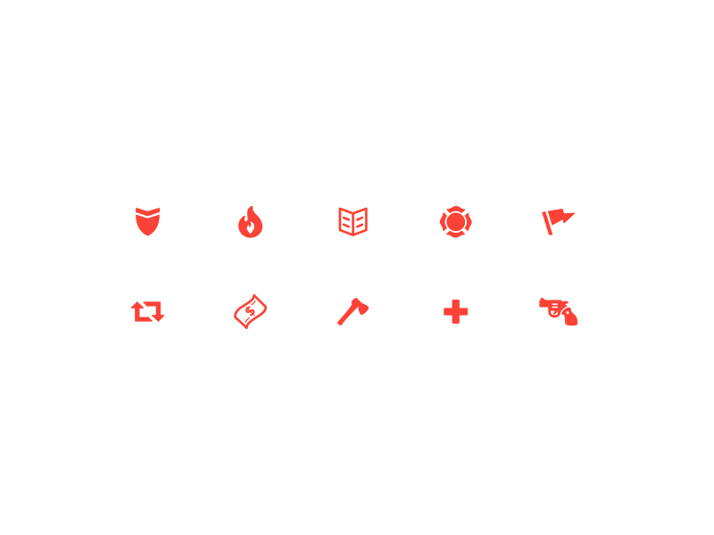 First Responders aid brand aid branding emergency firemen icons police relief