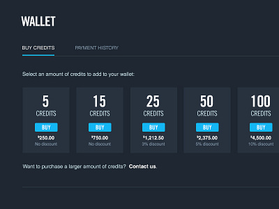 Add Credits to Wallet UI add credits checkout credits payment ui wallet