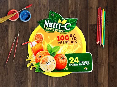 Hand Painted Dangler Design dangler illustration lemon orange painting simple