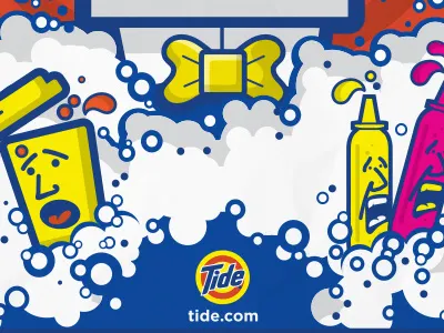 Tide - Stain Brain Poster coffee color foam food fun illustrations poster saturation soaps