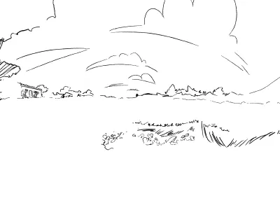 The Ranch colombia drawing landscape mountains photoshop ranch sky wip
