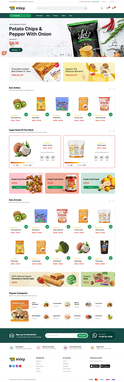 Organic Food Website Template - Mixy vegetables
