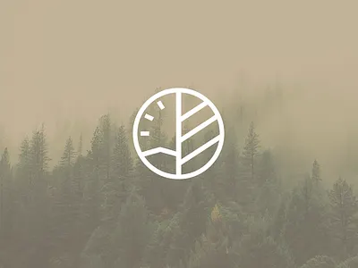 Rustic Timber branding circle crest eden creative icon illustration logo mountains trees