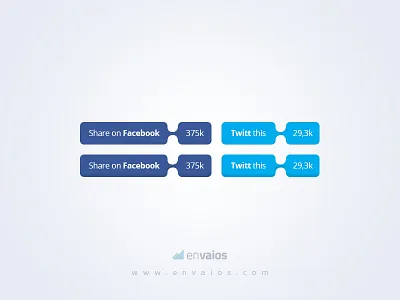 Social Media Buttons PSD - Share Button button design facebook button facebook share flat share buttons social buttons social media buttons twitter button twitter share