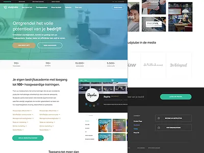 Studytube Homepage for Organisations homepage landingpage organisations study studytube webdesign