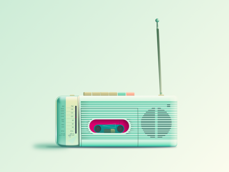 90-ish Radio - Sketch 90s freebie gradients radio shadow sketch sketchapp
