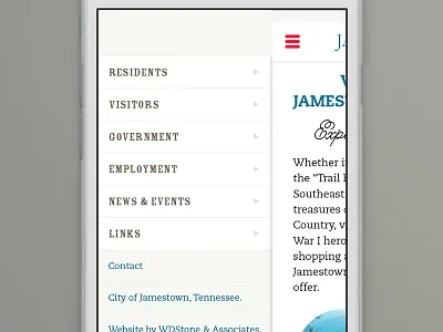 Jamestown Website - Nav left navagation nav navigation reposnive website