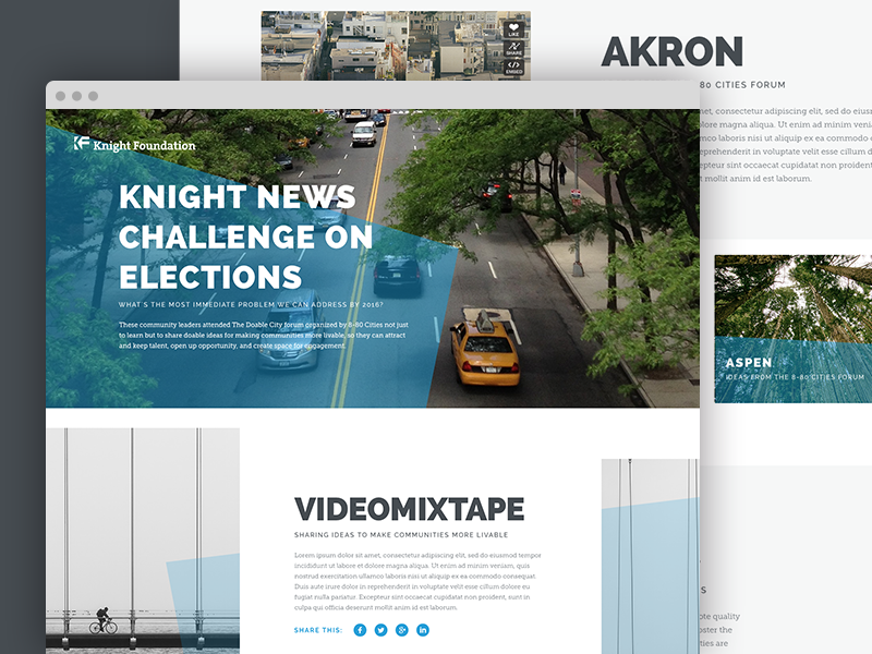 Video Mixtape abstract blue clean flat geometric layout one page responsive simple typography ui web design