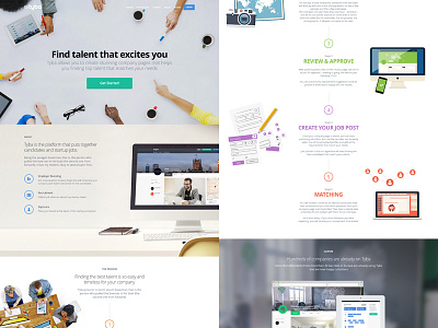 Landing page clean flat homepage landing ui web website