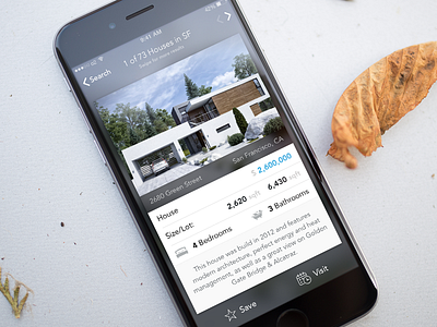 Real Estate iOS Details 7 8 app dark estate flat ios iphone real