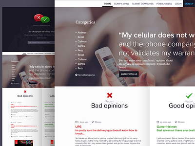 Website Home Page Design best webdesign concept creative discussion flat green header opinions red ui web website