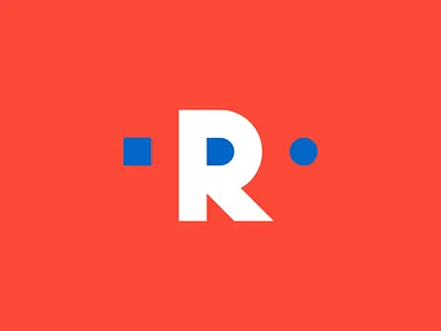 Results blue branding icon logo monogram negative space red white