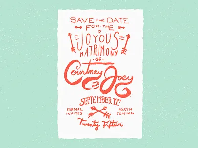Save the Date, Arrows arrows hand lettering john h ratajczak save the date stamp texture wedding