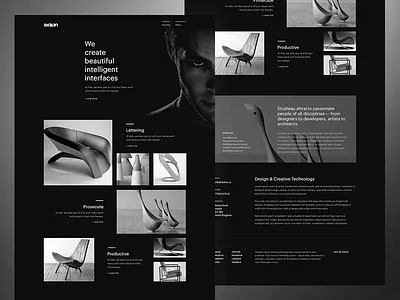 Agency WIP agency content dark hero homepage minimal parallax