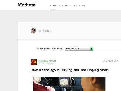 Medium Home (Concept) boxed filter home medium redesign stream