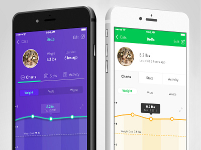 A or B data visualization ia ios line graph mobile ui ui design ux visual design