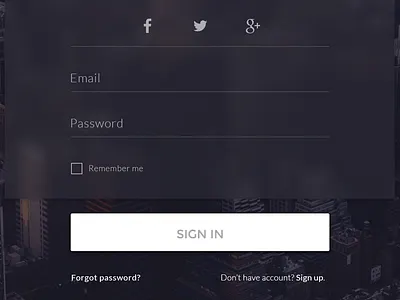 Login dark theme app clear content login milkovone social network ui web web app web design