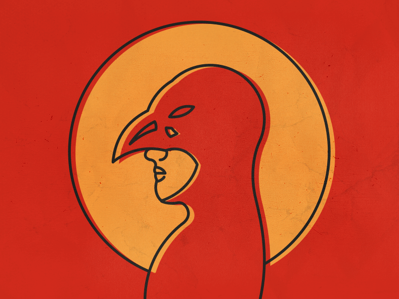 Birdman bird man birdman circular circular geometry flat icon line icon perfect circles