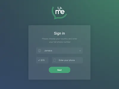 U&Me clean design form interface sign in signin ui ux web website