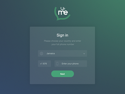 U&Me clean design form interface sign in signin ui ux web website