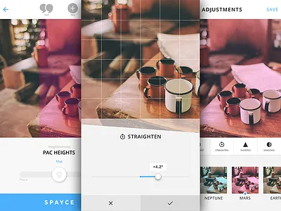 Photo Editing clean icons ios iphone minimal photo editing photo tools spayce tools ui ux