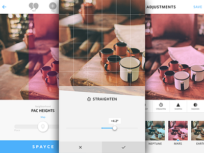 Photo Editing clean icons ios iphone minimal photo editing photo tools spayce tools ui ux