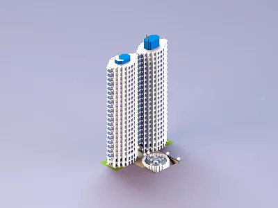 Horizons 3d 70s building cinema 4d cube france horizons minecraft modern rennes