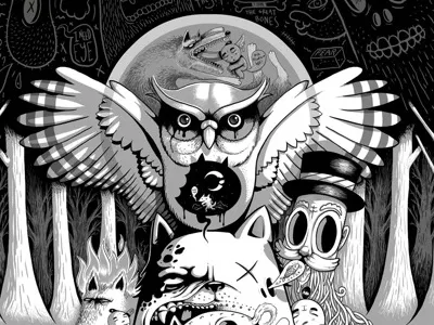 Dark black dark digital exhibition illustration illustrator intuos4 istanbul wacom