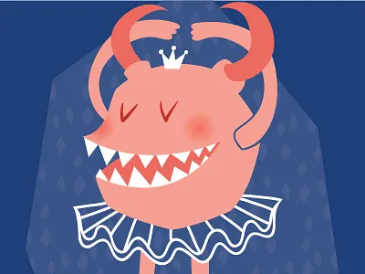 Ballerina ballerina ballet blue dance illustration lady pink princess quirky whimsical