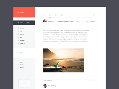 Email UI Update design email flat icons menu ui web