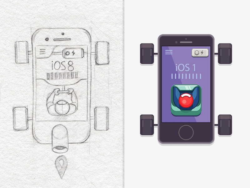 Creative Drive creative desinger drawing drive fun game icon idea illustrations illustrators pen ui
