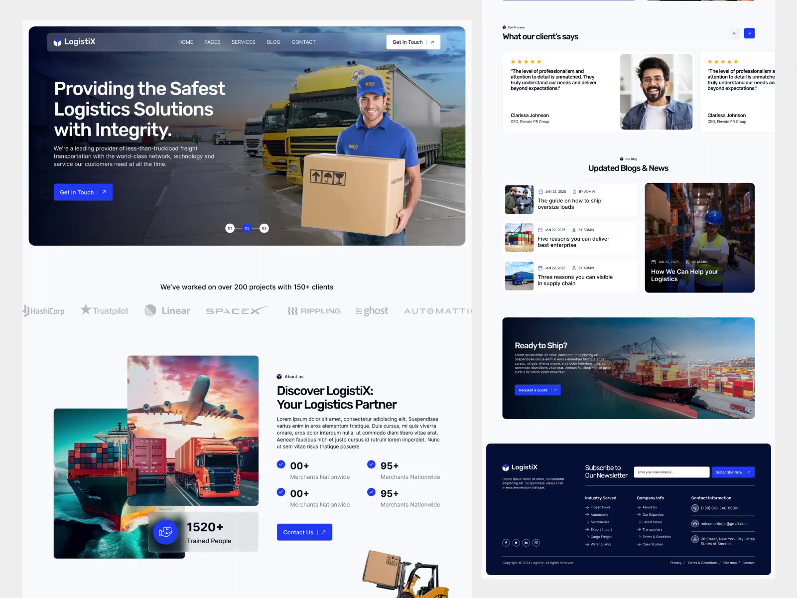 Example of Transport And Shipping Website Design