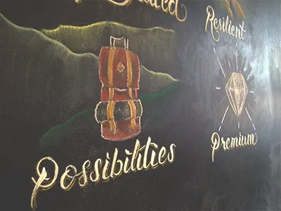 Chalk Installation / Table XI calligraphy chalk lettering wall