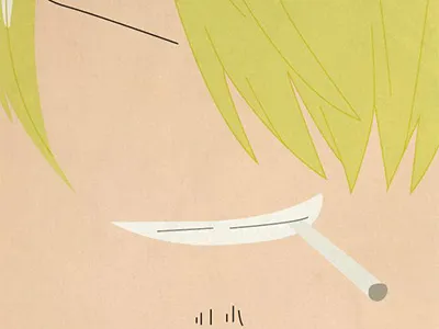 Sanji anime art illustration illustrator manga minimalism one photoshop piece poster sanji vector