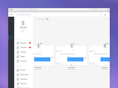 D8 - Chat (Active Conversations) active conversations active tabs admin panel backend app chat chat tabs conversations dashboard enterprise tabs web app