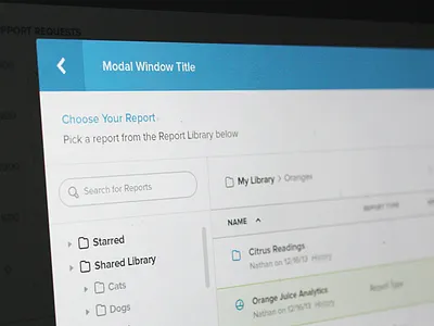 Yurbi Finder finder folders grid modal search spotlight table