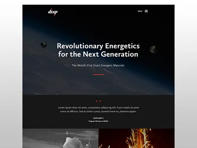 Propulsion + Pyrotechnic Website dark engineering header html5 video pyrotechnics video video hover website