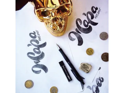 Heat the sketch logo calligraphy font heat lettering logo poster print sketch type vector