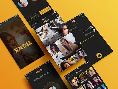 Mobile Dating iPhone App app apple dark gui ios iphone mobile tinder ui