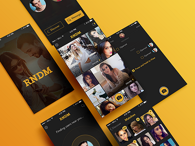 Mobile Dating iPhone App app apple dark gui ios iphone mobile tinder ui