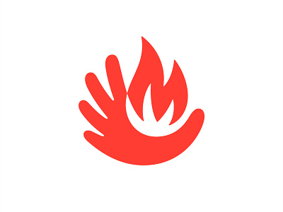 Hand + Fire fire flame flame logo hand hand logo icon kakhadzen logo logo design logodesigner mark symbol