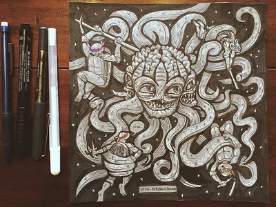 TMNT V MegaKrang drawing hand drawn krang ninja ninja turtles teenage mutant ninja turtles tmnt