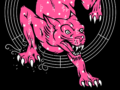 Leopold big cat design illustration leopard listen music pink panther poster
