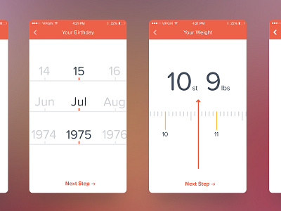 Join Process age app design clean ui dashboard join app red sign up signin ui